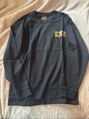 Black Long Sleeve Tee with Yellow Logo